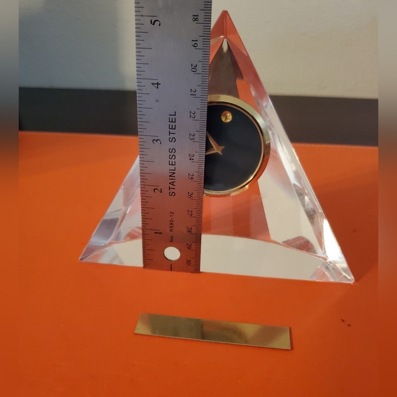 Movado Crystal Pyramid Clock goldtone - Picture 2 of 9